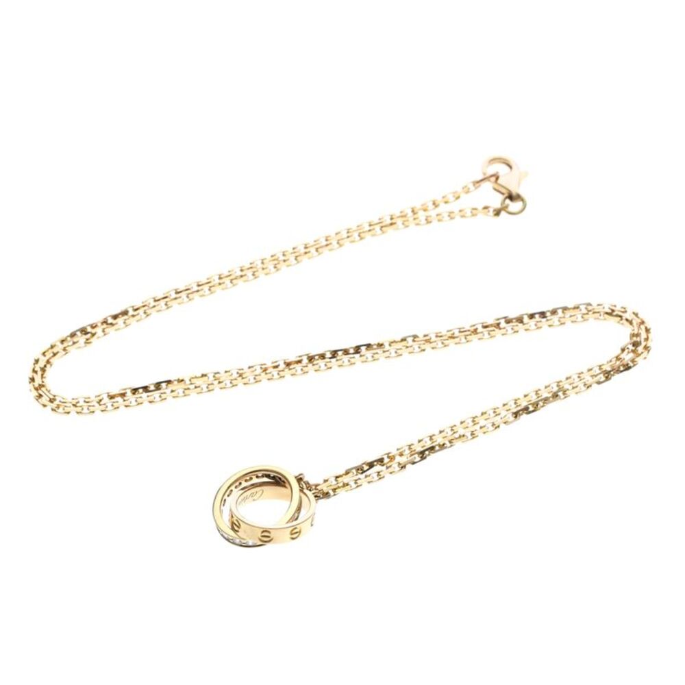 Cartier Love Interlocking 18K Rose Gold With Diamonds Gold Pink_Gold Necklace